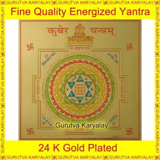 Kuber Yantra Golden Colour Foil 6 X6 Inch Size